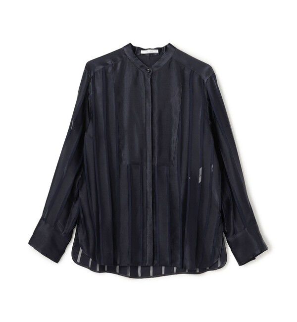 BEIGE,「HAUYNITE / シアーストライプバンドカラーブラウス」|シャツ・ブラウス|