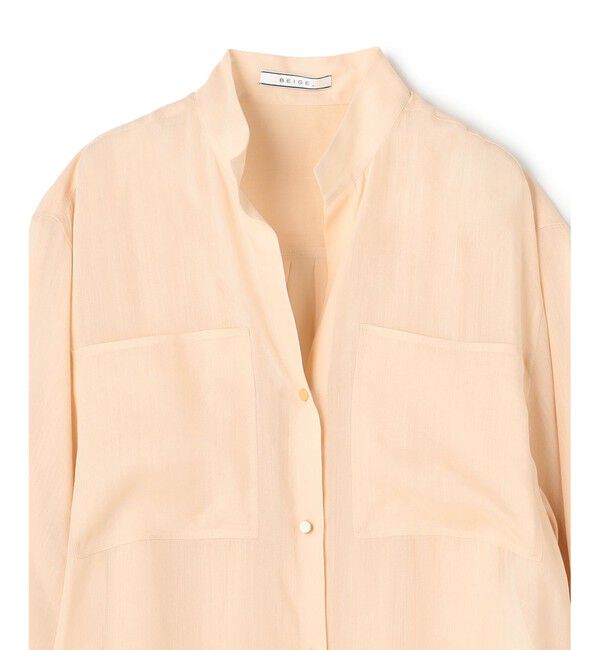 BEIGE,「PAULINE / リネンヴィスコースオーバーサイズロングシャツ」|シャツ・ブラウス|