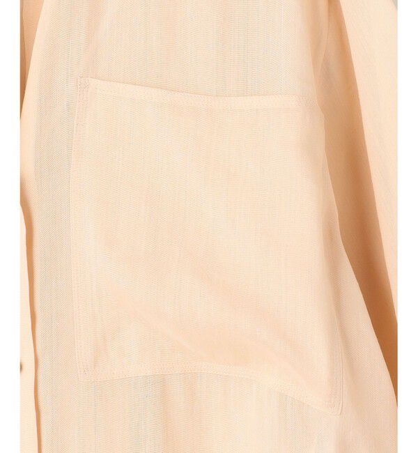 BEIGE,「PAULINE / リネンヴィスコースオーバーサイズロングシャツ」|シャツ・ブラウス|