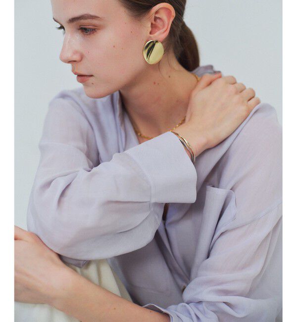 BEIGE,「PAULINE / リネンヴィスコースオーバーサイズロングシャツ」|シャツ・ブラウス|