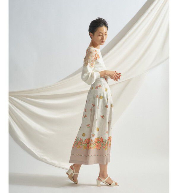 GRACE CONTINENTAL「ブーケスカーフプリントフレアスカート」|スカート|