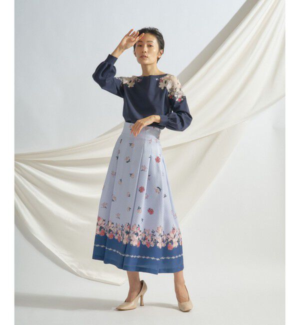 GRACE CONTINENTAL「ブーケスカーフプリントフレアスカート」|スカート|
