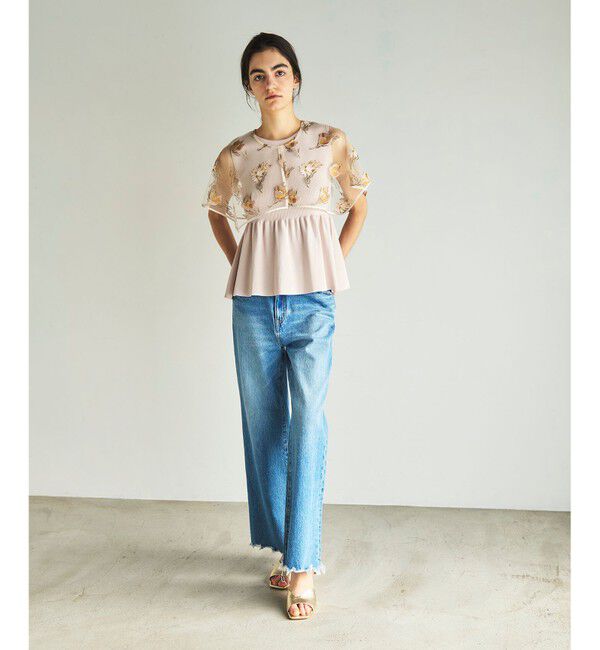 GRACE CONTINENTAL「刺繍ケープニットトップ」|ニット・セーター|