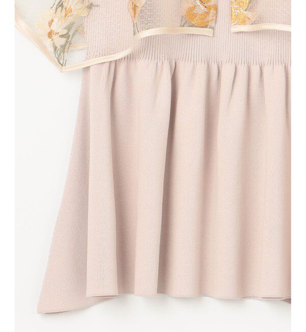 GRACE CONTINENTAL「刺繍ケープニットトップ」|ニット・セーター|