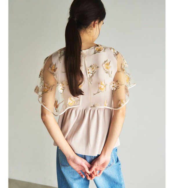GRACE CONTINENTAL「刺繍ケープニットトップ」|ニット・セーター|
