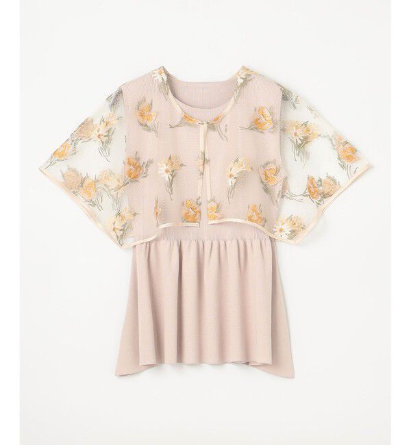 GRACE CONTINENTAL「刺繍ケープニットトップ」|ニット・セーター|