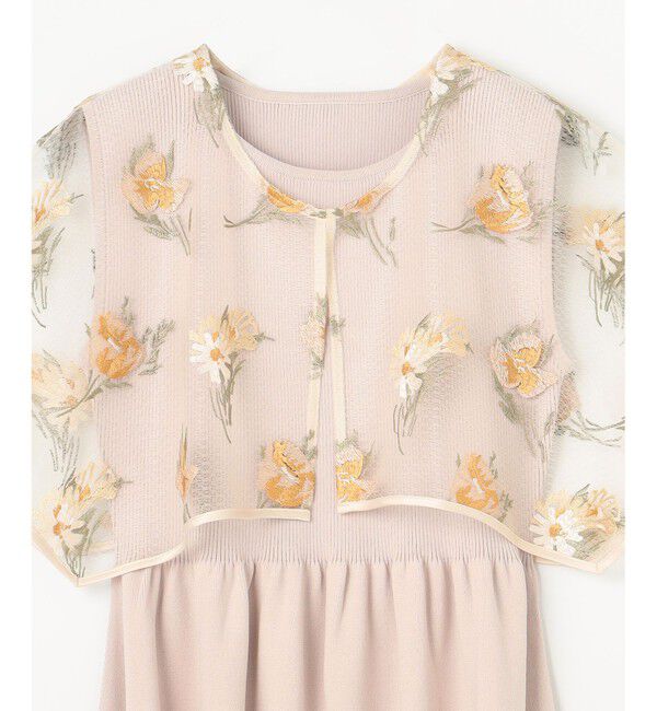 GRACE CONTINENTAL「刺繍ケープニットトップ」|ニット・セーター|