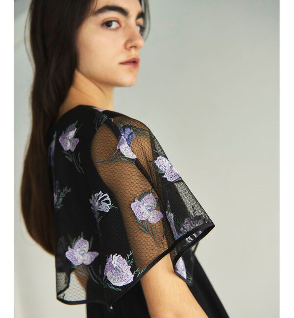 GRACE CONTINENTAL「刺繍ケープニットトップ」|ニット・セーター|