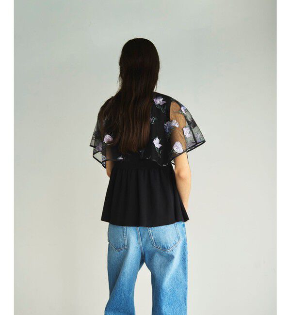 GRACE CONTINENTAL「刺繍ケープニットトップ」|ニット・セーター|