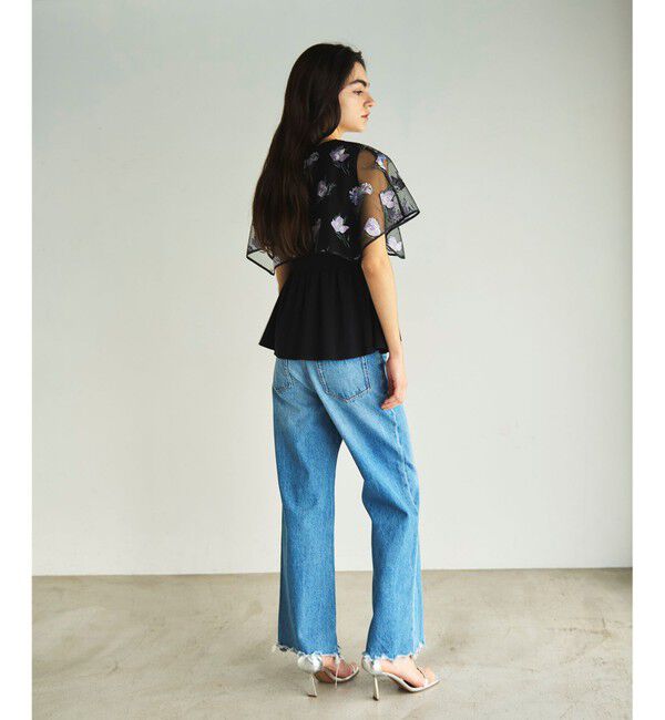 GRACE CONTINENTAL「刺繍ケープニットトップ」|ニット・セーター|