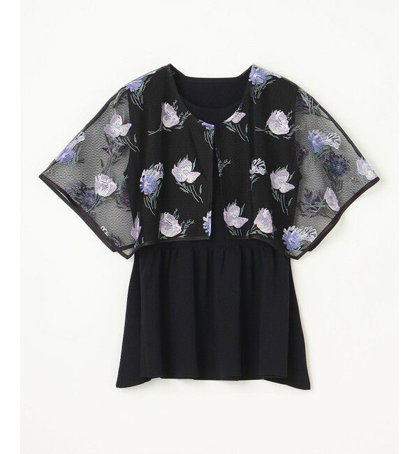 GRACE CONTINENTAL「刺繍ケープニットトップ」|ニット・セーター|