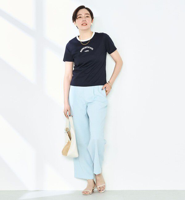 NOLLEY'S sophi「シルケット天竺衿配色ロゴTシャツ」|Tシャツ・カットソー|