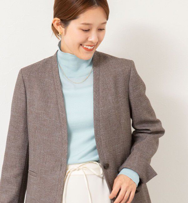 NOLLEY'S sophi「《セットアップ対応》ウォッシャブルウール調ノーカラージャケット」|ノーカラージャケット|