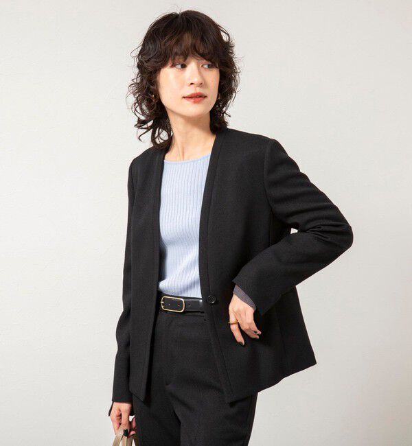 NOLLEY'S sophi「《セットアップ対応》ウォッシャブルウール調ノーカラージャケット」|ノーカラージャケット|