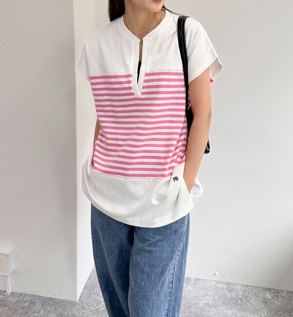 fredy emue「スキッパーフレンチボーダープルオーバーカットソー」|Tシャツ・カットソー|