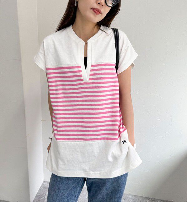 fredy emue「スキッパーフレンチボーダープルオーバーカットソー」|Tシャツ・カットソー|