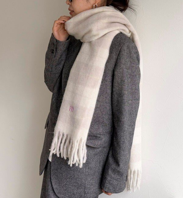 fredy emue「ライトブークレチェックマフラー45」|マフラー|