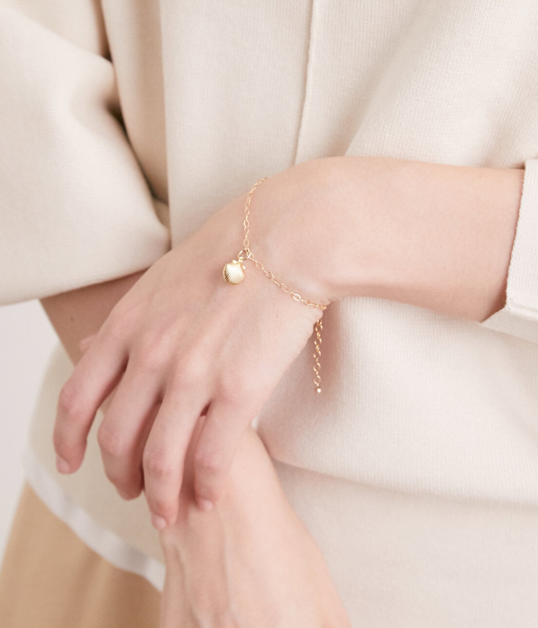 SALON adam et rope'「【SALONオリジナルBOX付き】14KGF平あずきチェーンブレスレット」|ブレスレット・バングル|