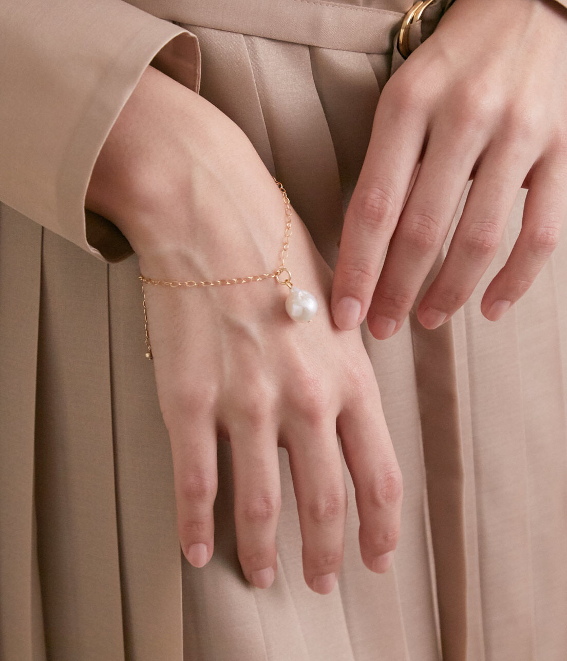 SALON adam et rope'「【SALONオリジナルBOX付き】14KGF平あずきチェーンブレスレット」|ブレスレット・バングル|