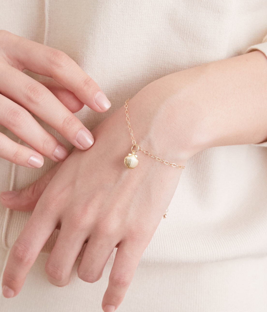 SALON adam et rope'「【SALONオリジナルBOX付き】14KGF平あずきチェーンブレスレット」|ブレスレット・バングル|ホワイト(10)