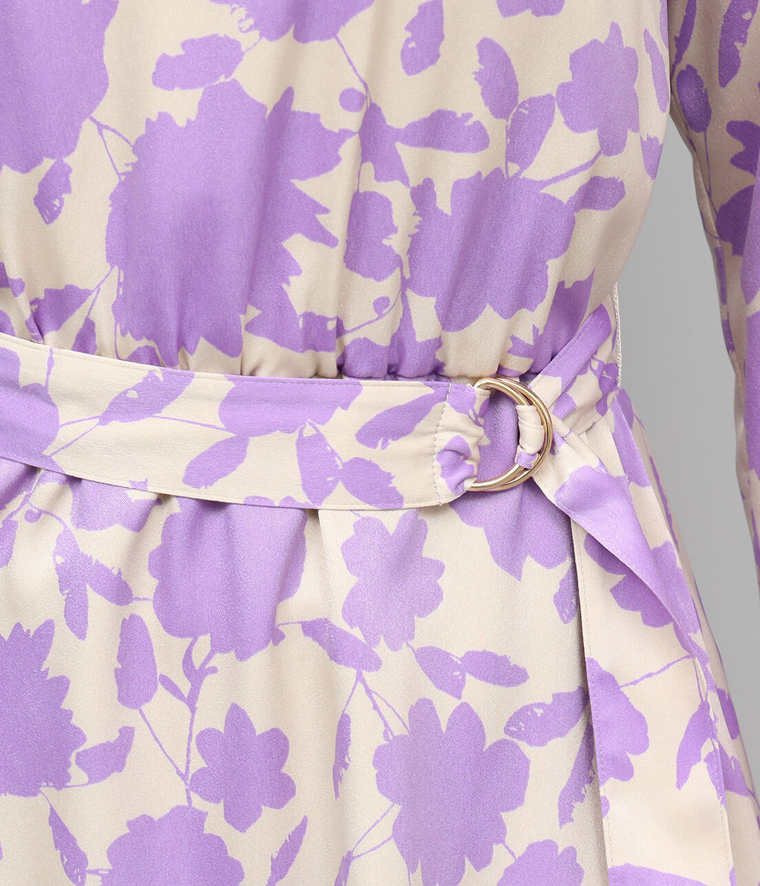 ROPE「起毛サテン花柄ワンピース」|ワンピース|