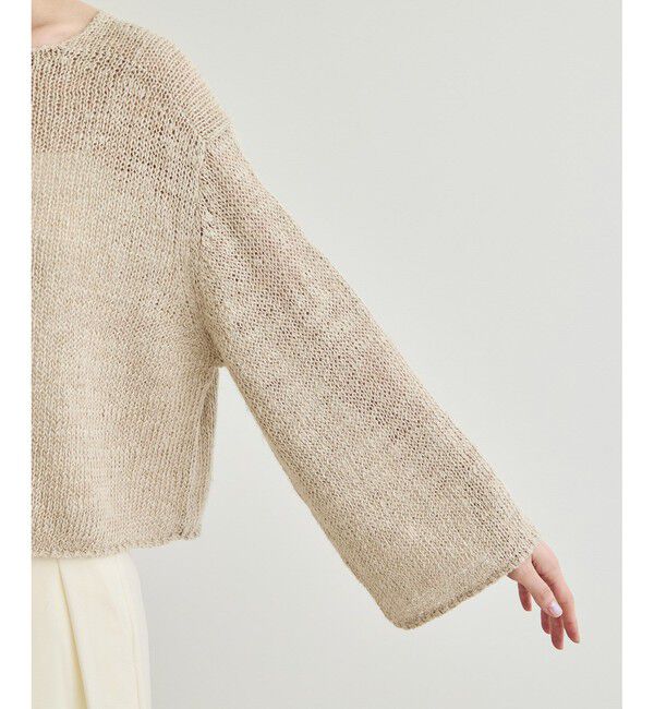 ROPE「【洗える】スラブリネン ボートネックプルオーバー」|ニット・セーター|