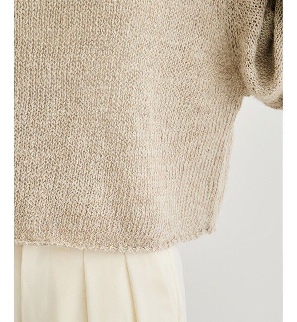 ROPE「【洗える】スラブリネン ボートネックプルオーバー」|ニット・セーター|