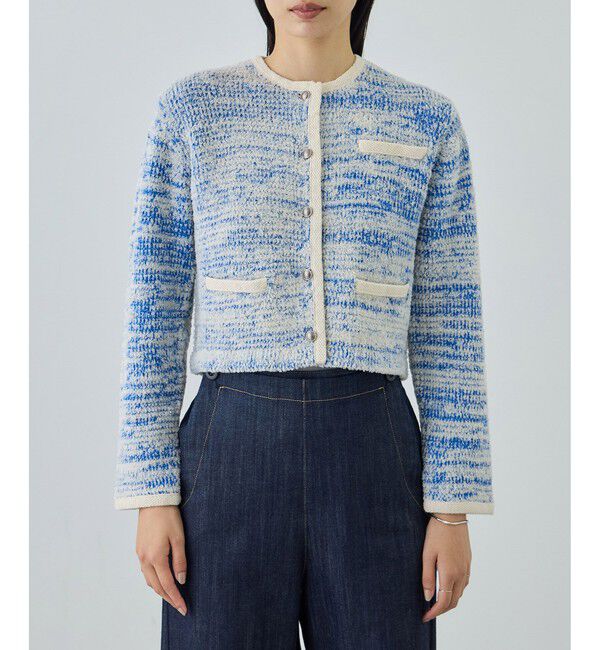 ROPE「ツイードニットショート丈カーディガン/イージーケア」|カーディガン|