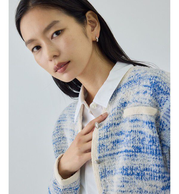 ROPE「ツイードニットショート丈カーディガン/イージーケア」|カーディガン|