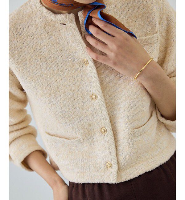 ROPE「ツイードニットショート丈カーディガン/イージーケア」|カーディガン|