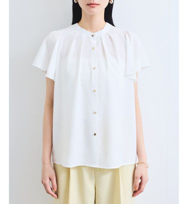 VIS「【接触冷感】エステルローンソフトタッチギャザーブラウス/通勤対応【WEB限定】」|シャツ・ブラウス|