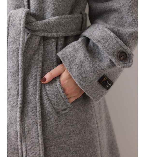 VIS「尾州シャギースタンドカラーロングコート/静電気防止・WEB限定PS・TMサイズ」|その他|