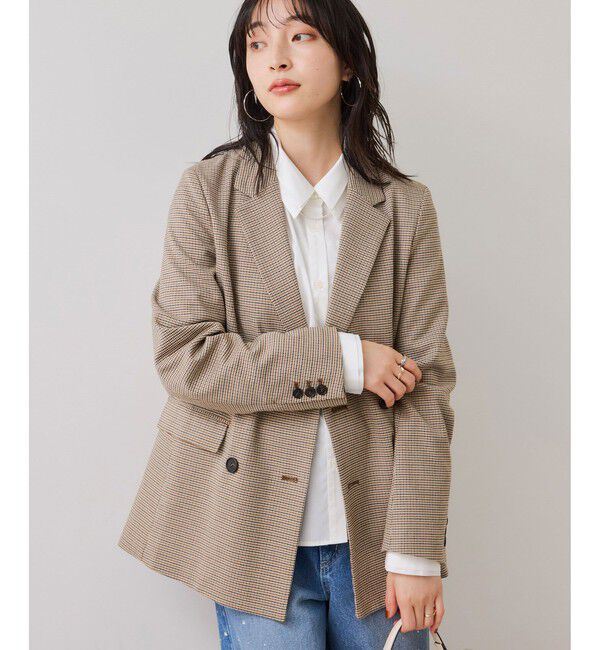 VIS「無地＆ストライプダブルカラーウエスト切り替えシャツ」|シャツ・ブラウス|