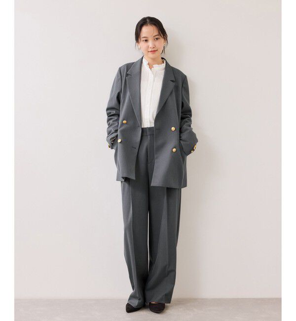 VIS「【美easy】コンフォートストレートワイドパンツ/イージーケア・UVケア・セットアップ対応」|チノ|