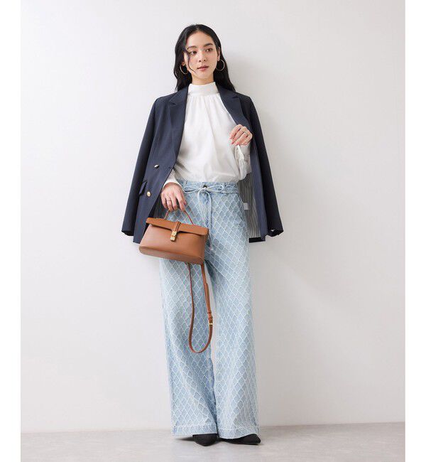 VIS「ベルト付きワイドシルエットデニムパンツ」|デニム|