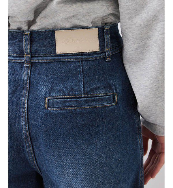 VIS「ベルト付きワイドシルエットデニムパンツ」|デニム|