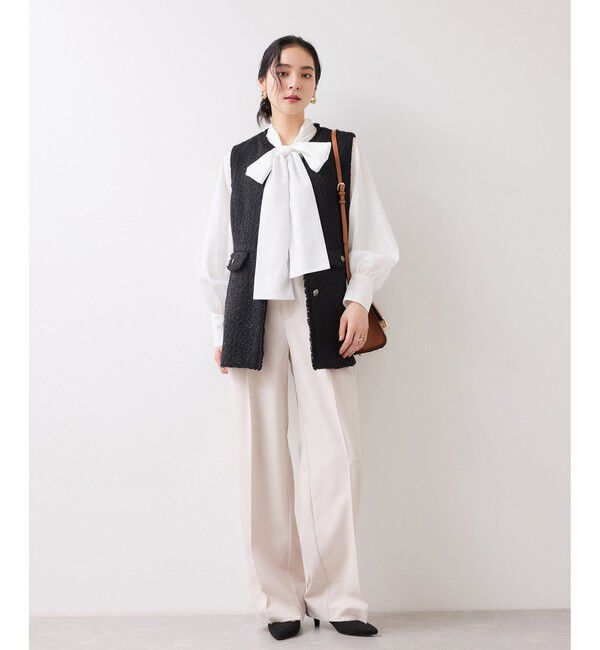 VIS「前後2WAYボリュームボウタイブラウス/イージーケア」|シャツ・ブラウス|