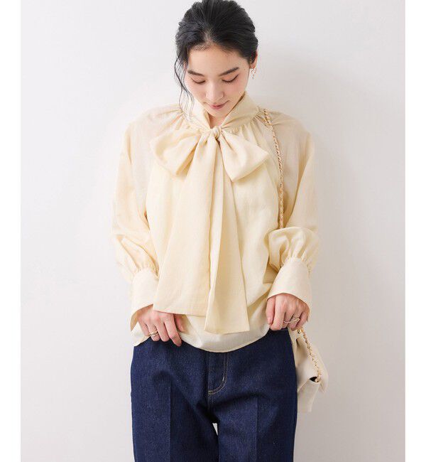 VIS「前後2WAYボリュームボウタイブラウス/イージーケア」|シャツ・ブラウス|