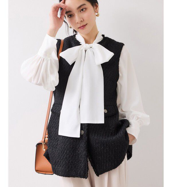 VIS「前後2WAYボリュームボウタイブラウス/イージーケア」|シャツ・ブラウス|