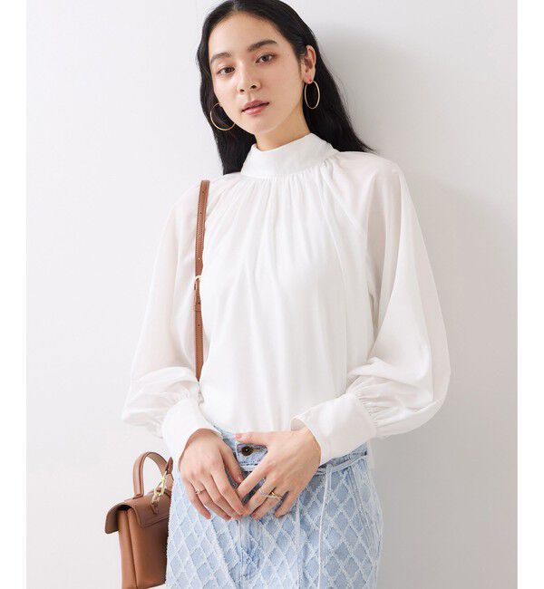 VIS「前後2WAYボリュームボウタイブラウス/イージーケア」|シャツ・ブラウス|