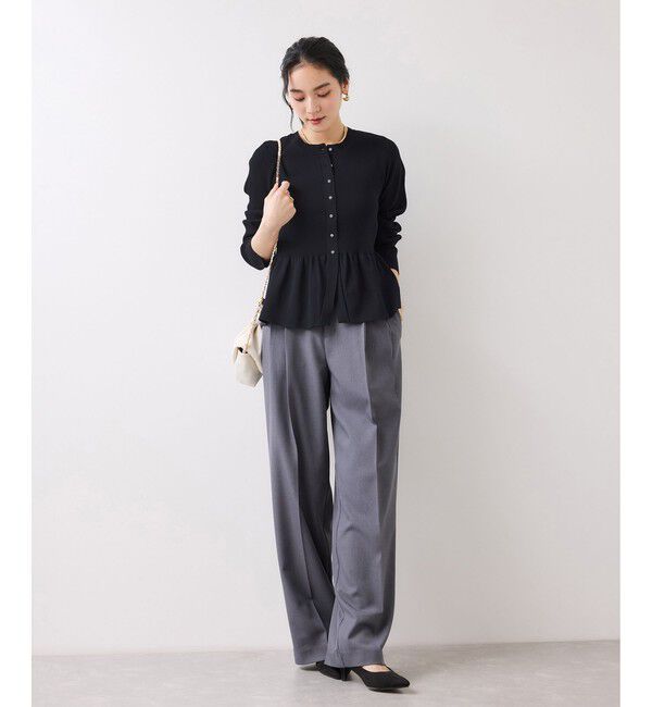 VIS「【美得】ペプラムニットカーディガン/イージーケア」|カーディガン|