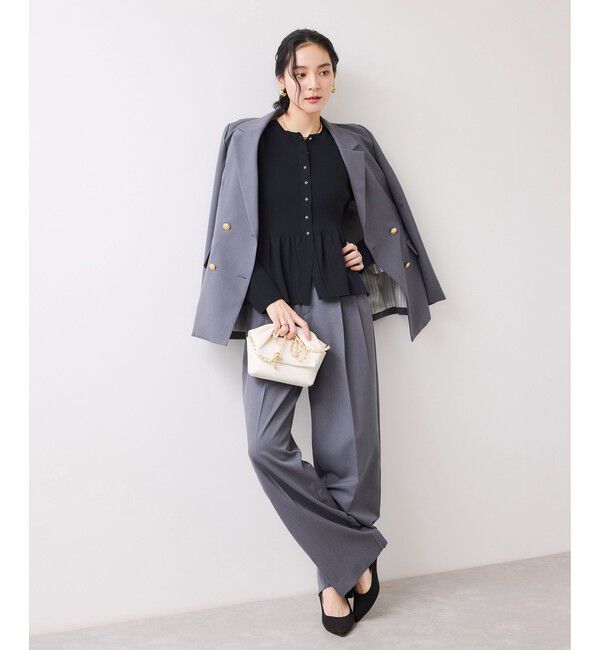 VIS「【美得】ペプラムニットカーディガン/イージーケア」|カーディガン|