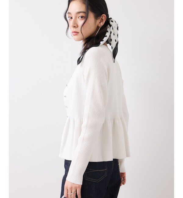 VIS「【美得】ペプラムニットカーディガン/イージーケア」|カーディガン|
