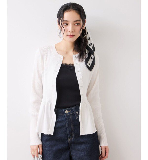 VIS「【美得】ペプラムニットカーディガン/イージーケア」|カーディガン|