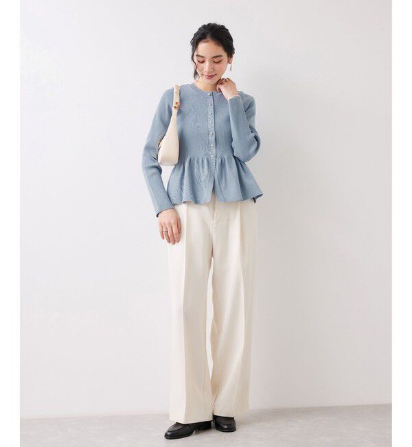 VIS「【美得】ペプラムニットカーディガン/イージーケア」|カーディガン|