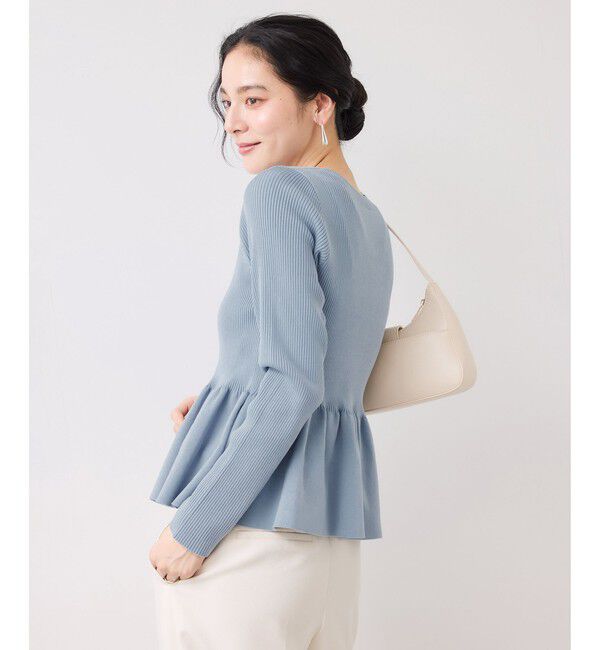 VIS「【美得】ペプラムニットカーディガン/イージーケア」|カーディガン|