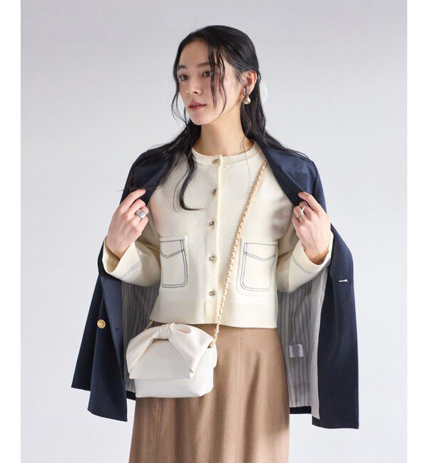 VIS「ステッチワークニットジャケット」|カーディガン|