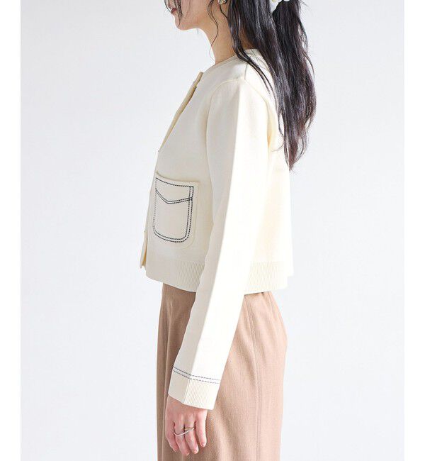 VIS「ステッチワークニットジャケット」|カーディガン|
