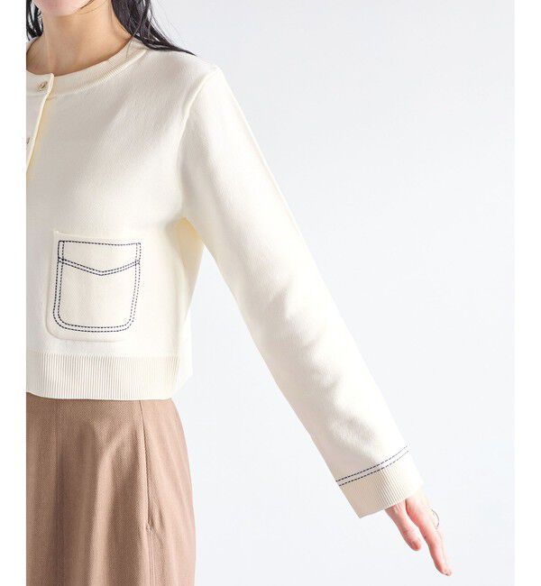 VIS「ステッチワークニットジャケット」|カーディガン|