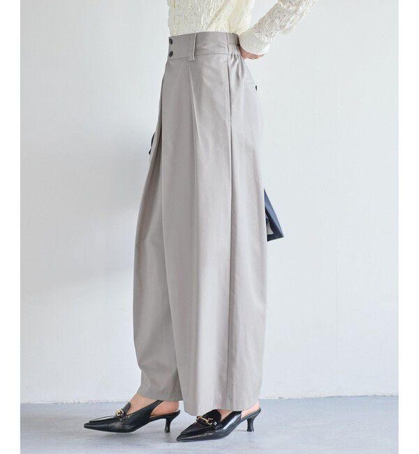 VIS「フロントタックデザインワイドパンツ」|チノ|